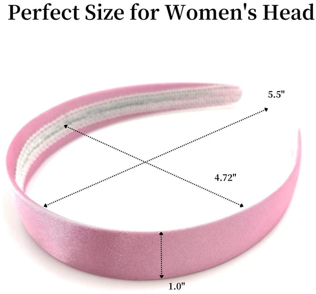 Alt view image 4 of 7 - Headbands for Women & Girls - 1 Inch Satin Headband (Pink) | Classic Hard Hairband with Smooth Satin Finish - Simple Hair Accessory for Everyday Wear, School, Parties & Special Events