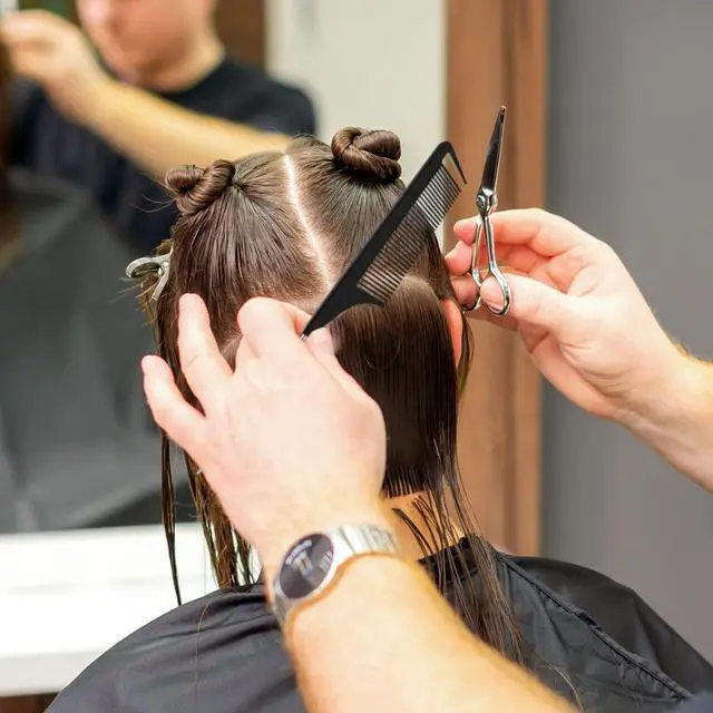 Alt view image 5 of 7 - 9.3'' Rat Tail Comb for Hair Stylist, Parting Combs for Braiding hair, Rattail Comb with Metal Stainless Steel Pintail for Sectioning, Teasing and Styling (Black)