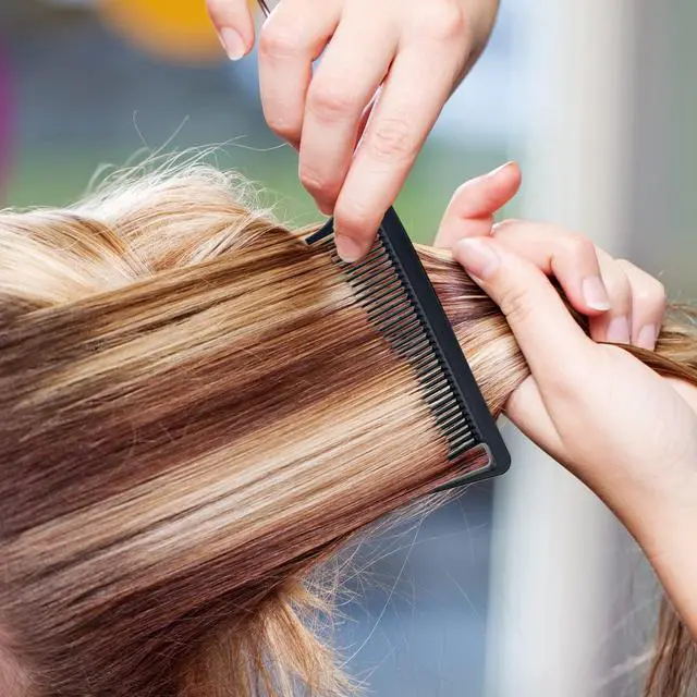 Alt view image 7 of 7 - 9.3'' Rat Tail Comb for Hair Stylist, Parting Combs for Braiding hair, Rattail Comb with Metal Stainless Steel Pintail for Sectioning, Teasing and Styling (Black)