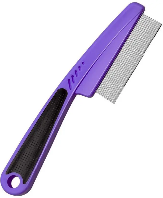 Main image of Stainless Steel Fine Tooth Dandruff Comb, Professional Dandruff Remover, Multifunctional Hair Grooming Comb for Kids and Adults (Purple)