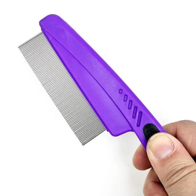 Alt view image 3 of 4 - Stainless Steel Fine Tooth Dandruff Comb, Professional Dandruff Remover, Multifunctional Hair Grooming Comb for Kids and Adults (Purple)