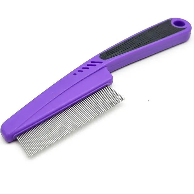 Alt view image 2 of 4 - Stainless Steel Fine Tooth Dandruff Comb, Professional Dandruff Remover, Multifunctional Hair Grooming Comb for Kids and Adults (Purple)