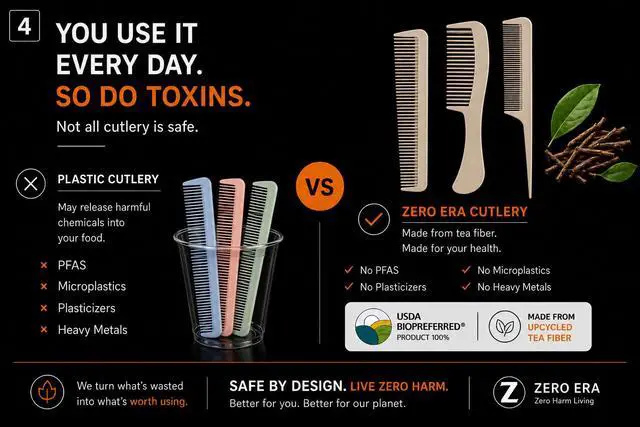 Alt view image 4 of 7 - 1 Pack Hair Comb, Pocket Comb | Bio-Based Tea Fiber Fine Tooth Styling Comb, Anti-Static, for Men and Women, for All Hair Types | No Plastic, No Microplastics, No Plasticizers, Made in Taiwan