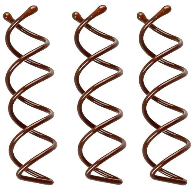 Main image of 3 Pack Spiral Hair Pins,Brown Spin Pins for Hair Buns,Non-Scratch | Twist Hair Pins with All-Day Hold for Women,Ideal for Buns,Updos and Everyday Styling