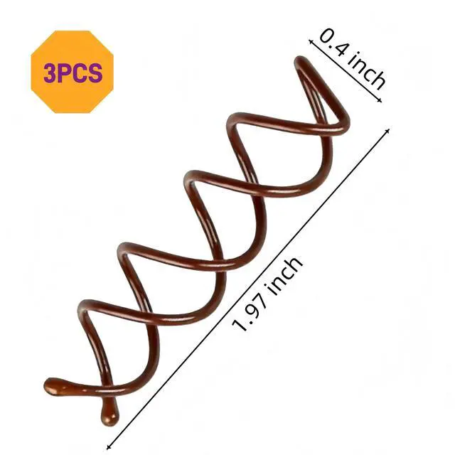 Alt view image 2 of 7 - 3 Pack Spiral Hair Pins,Brown Spin Pins for Hair Buns,Non-Scratch | Twist Hair Pins with All-Day Hold for Women,Ideal for Buns,Updos and Everyday Styling