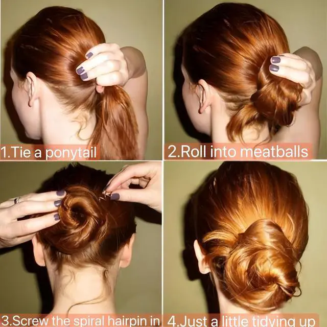Alt view image 4 of 7 - 3 Pack Spiral Hair Pins,Brown Spin Pins for Hair Buns,Non-Scratch | Twist Hair Pins with All-Day Hold for Women,Ideal for Buns,Updos and Everyday Styling