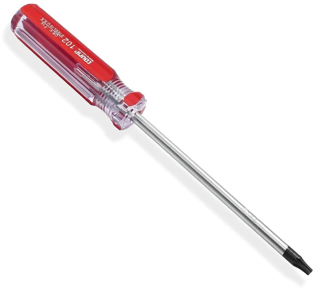Main image of T15 Security Screwdriver, Red, 7 Inch | Magnetic Tip, Insulated PVC Handle, For Computer and Home Appliance Repairs