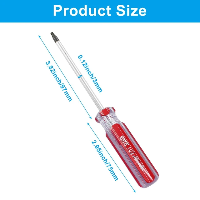Alt view image 3 of 5 - T15 Security Screwdriver, Red, 7 Inch | Magnetic Tip, Insulated PVC Handle, For Computer and Home Appliance Repairs