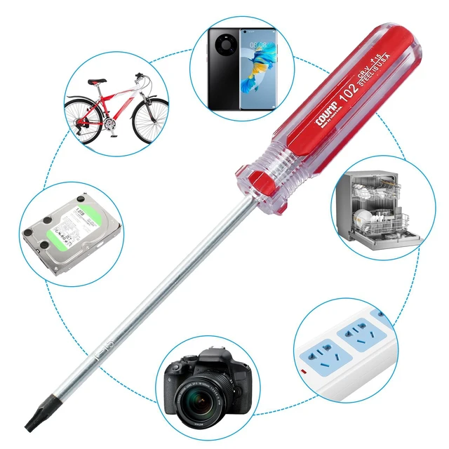 Alt view image 5 of 5 - T15 Security Screwdriver, Red, 7 Inch | Magnetic Tip, Insulated PVC Handle, For Computer and Home Appliance Repairs