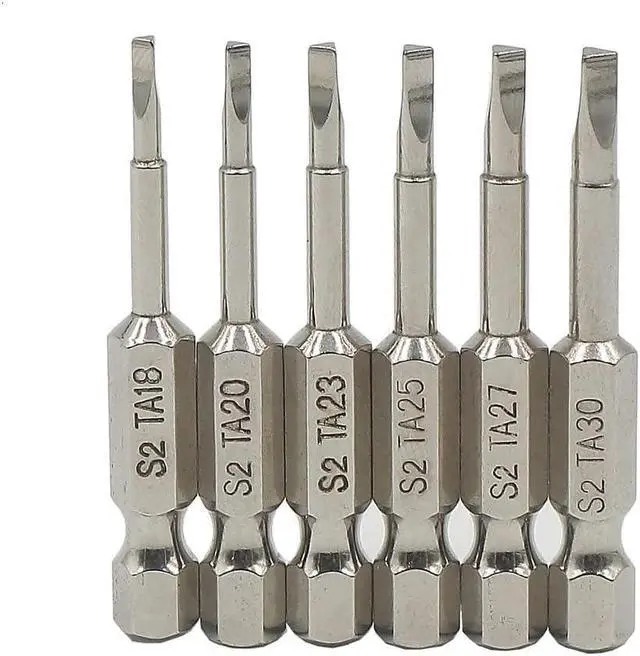 Alt view image 2 of 7 - 6 Pieces Magnetic Triangle Screwdriver Bits Set 1/4 inch Hexagonal 1.8 mm, 2.0 mm, 2.3 mm, 2.5 mm, 2.7 mm, 3.0 Triangle Bits 50mm Length