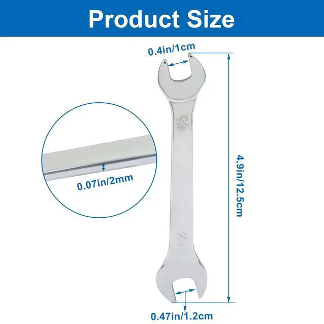 Alt view image 2 of 5 - 3/8 x 7/16 Inch Thin Open End Wrenches | Slim Wrench Tool, General Repairs, Household Maintenance