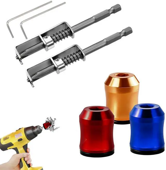 Main image of 7Pcs Screwdriver Head Magnetic Ring with Location Kit & Wrench, Screw Ring Set Removable Household Tool for Universal Bit Holder for Alloy Screw Holder Drills Screwdrivers & Power Bits