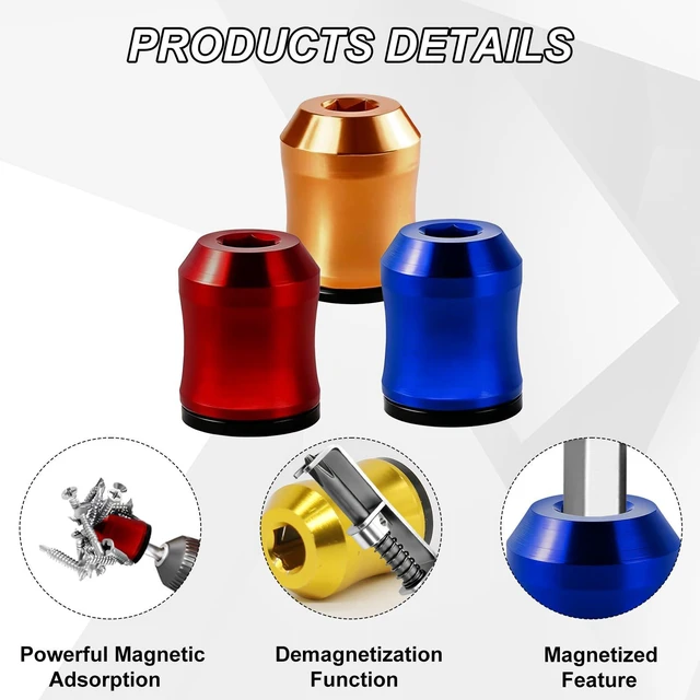 Alt view image 3 of 7 - 7Pcs Screwdriver Head Magnetic Ring with Location Kit & Wrench, Screw Ring Set Removable Household Tool for Universal Bit Holder for Alloy Screw Holder Drills Screwdrivers & Power Bits