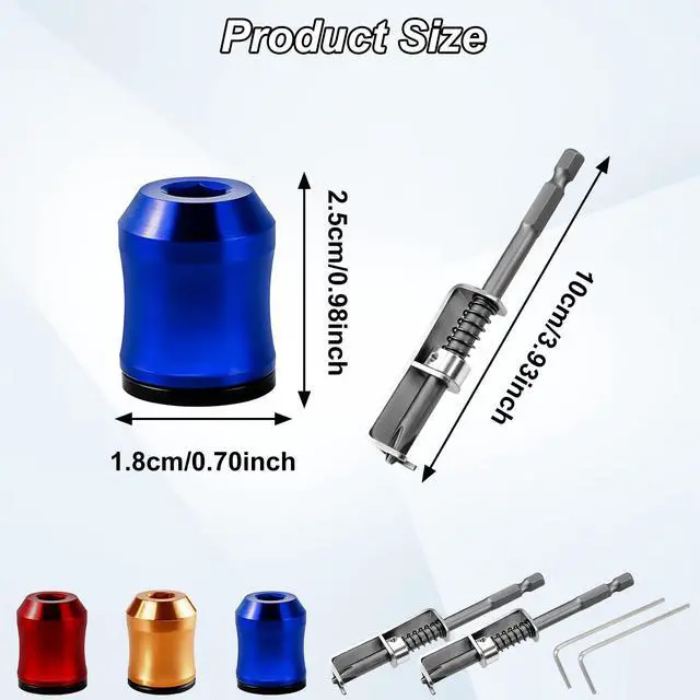 Alt view image 2 of 7 - 7Pcs Screwdriver Head Magnetic Ring with Location Kit & Wrench, Screw Ring Set Removable Household Tool for Universal Bit Holder for Alloy Screw Holder Drills Screwdrivers & Power Bits