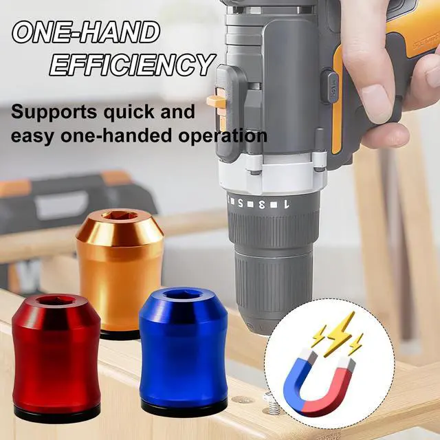 Alt view image 5 of 7 - 7Pcs Screwdriver Head Magnetic Ring with Location Kit & Wrench, Screw Ring Set Removable Household Tool for Universal Bit Holder for Alloy Screw Holder Drills Screwdrivers & Power Bits