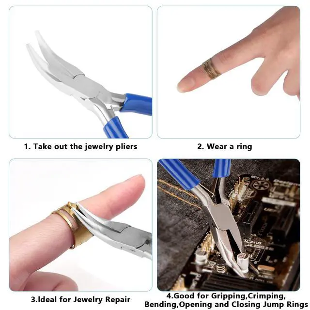 Alt view image 4 of 7 - Bent Nose PliersBent Chain-Nose for Crafting and Repair | For Jewelry Crafting and Repair