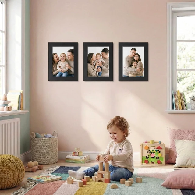 Alt view image 7 of 7 - Lavezee 4x6 Picture Frame Black for Tabletop or Wall Wide 4 x 6 Picture Frame for Photos, Artwork, and Family Memories Made of MDF