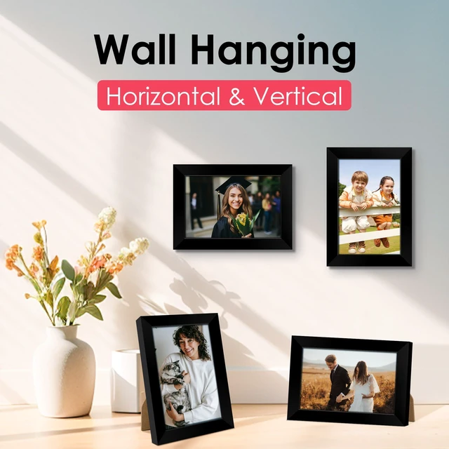 Alt view image 6 of 7 - 4x6 Picture Frame, Black Photo Frames with HD Plexiglass for Wall Hanging or Tabletop Display, 1 Pack