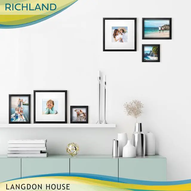 Alt view image 7 of 7 - 4x4 Black Picture Frame - Distinguished Edging for Classic Style | collection polystyrene photo frames for wall mount display, photo holders for home or office gallery.