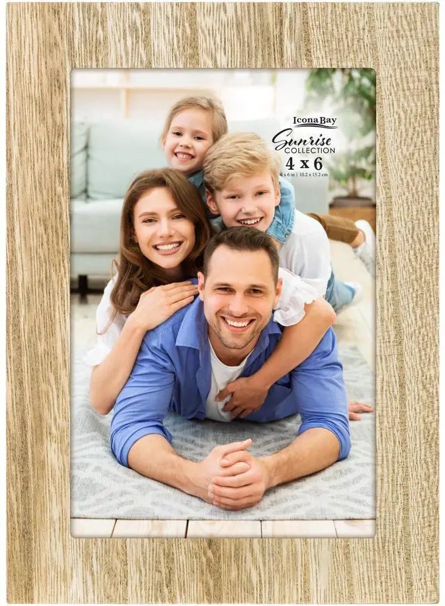 Main image of 4x6 Ash Brown Picture Frame - Painted Solid One-Piece Wood Composite, Modern Farmhouse - Sunrise Collection