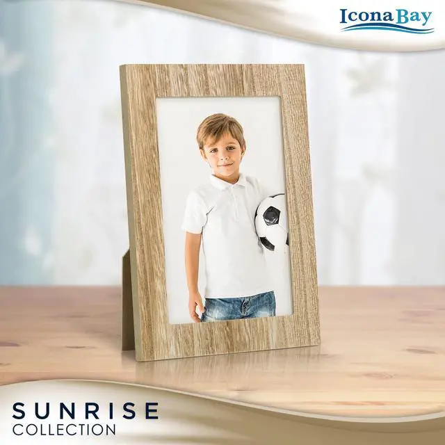 Alt view image 5 of 7 - 4x6 Ash Brown Picture Frame - Painted Solid One-Piece Wood Composite, Modern Farmhouse - Sunrise Collection