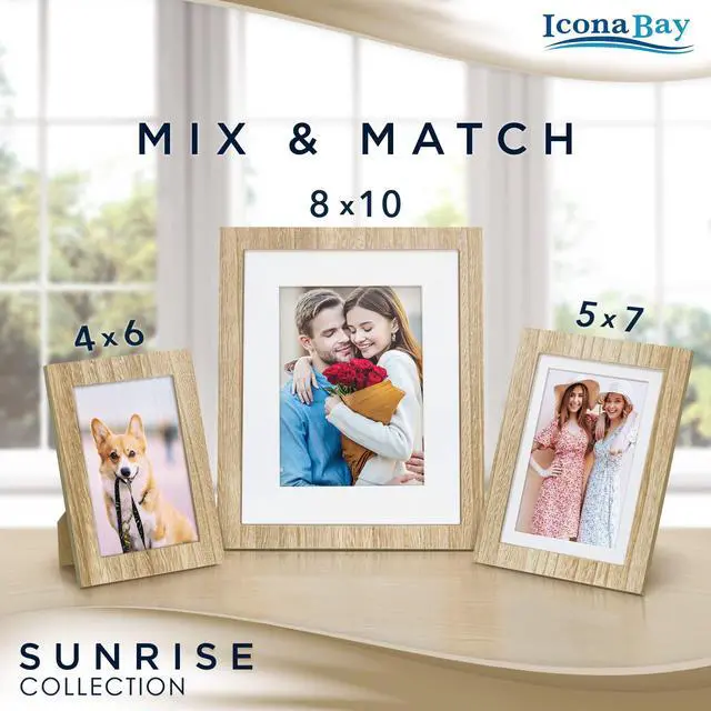 Alt view image 6 of 7 - 4x6 Ash Brown Picture Frame - Painted Solid One-Piece Wood Composite, Modern Farmhouse - Sunrise Collection