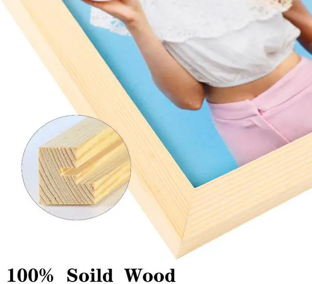 Alt view image 4 of 7 - 5x7 Picture Frame Made of Solid Wood Photo Frame Display Pictures 4x6 with Mat or 5x7 Without Mat For Table top Display or Wall, Natural Wood, 1 Pack