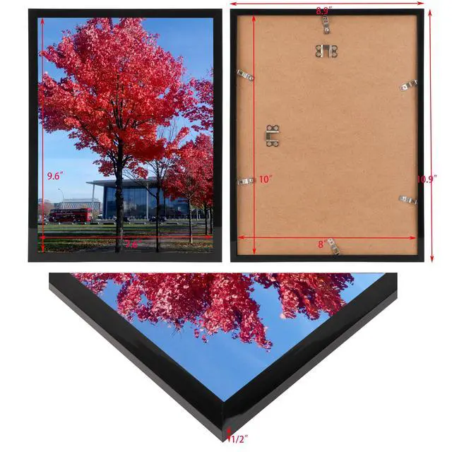 Alt view image 6 of 7 - 8x10 Picture Frame, Easy Hang Document Certificate Frame, Black