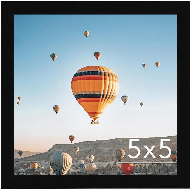 Main image of 5x5 Picture Frame Black for Wall Hanging or Tabletop, Wall Mounting Horizontally or Vertically, 5 x 5 Square Wall Gallery Poster Photo Frame with Shatter Resistant Plexiglass, Black