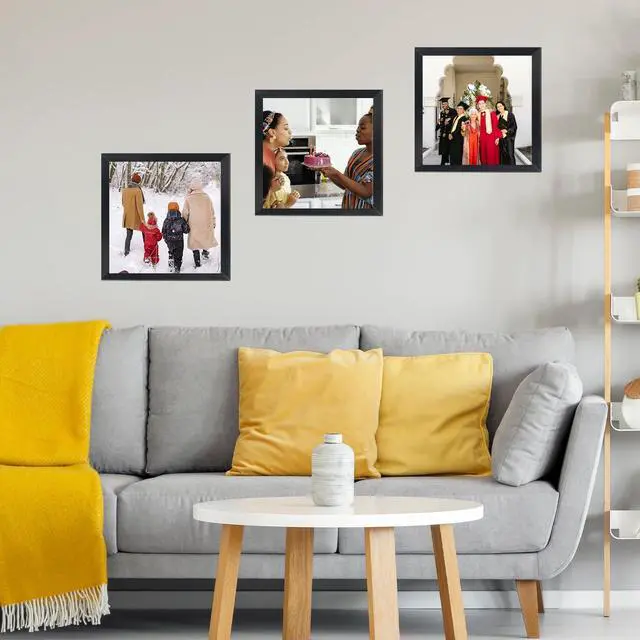 Alt view image 5 of 7 - 5x5 Picture Frame Black for Wall Hanging or Tabletop, Wall Mounting Horizontally or Vertically, 5 x 5 Square Wall Gallery Poster Photo Frame with Shatter Resistant Plexiglass, Black