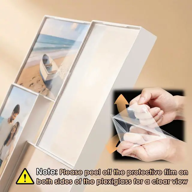 Alt view image 6 of 6 - 4x6 Collage Picture Frames, Multiple Photo Frame Collage for 4 Pcs 4 x 6 Photos, Wall Hanging or Tabletop, Lightweight Frame for Wall Decor, White 1 Pack