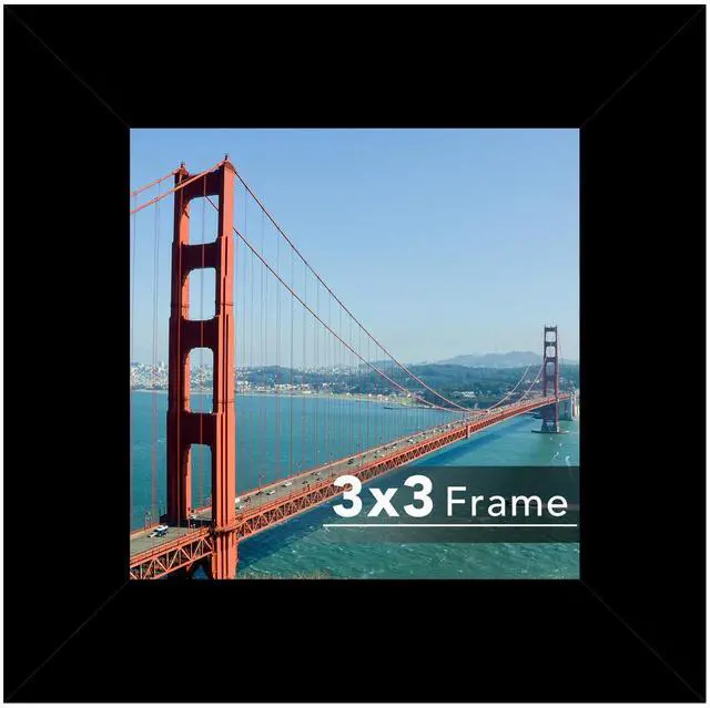 Main image of 3x3 Picture Frame Black for Tabletop or Wall Hanging, Strudy and Lightweight 3 x 3 Frame, Wall Gallery Photo Frame with Shatter Resistant Plexiglass, Black