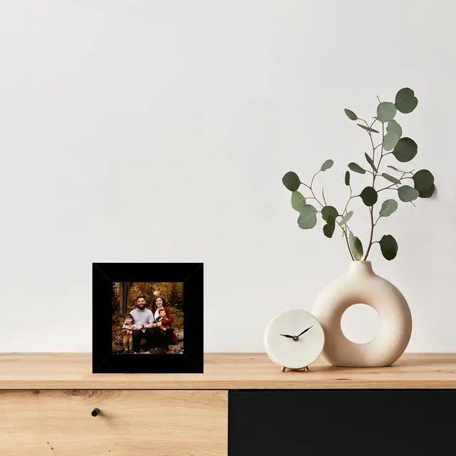 Alt view image 5 of 7 - 3x3 Picture Frame Black for Tabletop or Wall Hanging, Strudy and Lightweight 3 x 3 Frame, Wall Gallery Photo Frame with Shatter Resistant Plexiglass, Black