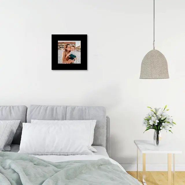 Alt view image 6 of 7 - 3x3 Picture Frame Black for Tabletop or Wall Hanging, Strudy and Lightweight 3 x 3 Frame, Wall Gallery Photo Frame with Shatter Resistant Plexiglass, Black