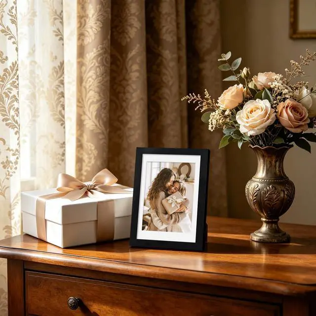 Alt view image 6 of 7 - 4x6 Picture Frames Black, Picture Frame for 3.5x5 Pictures with Mat or 4x6 without Mat, Wall or Tabletop Display Photo Frame, 1 Pack