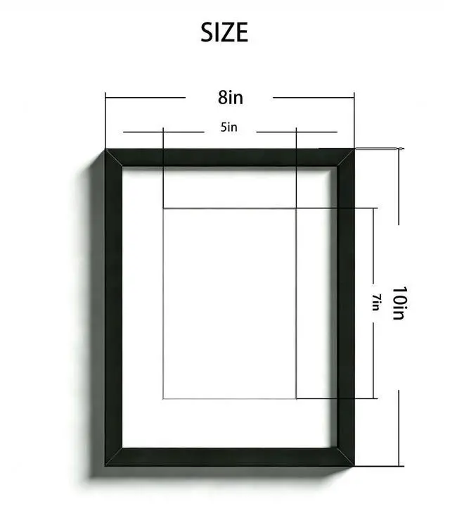 Alt view image 2 of 6 - 8x10 Black Picture Frame Wall Hanging Photo Frame Displays 5x7 with Mat or 8x10 Without Wall Mountable Frame