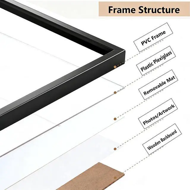Alt view image 3 of 6 - 8x10 Black Picture Frame Wall Hanging Photo Frame Displays 5x7 with Mat or 8x10 Without Wall Mountable Frame