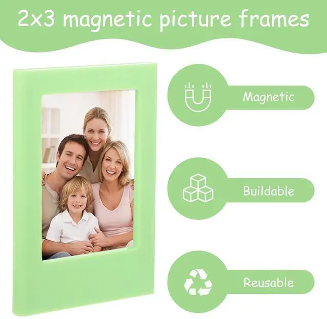 Alt view image 3 of 7 - 2x3 Picture Frame, 4 Pcs Picture Frames for Desk Display with Stand | Small Size Picture Frame Compatible with Polaroid Fujifilm Photos for TableTop and Wall Mounting, 4 Colors