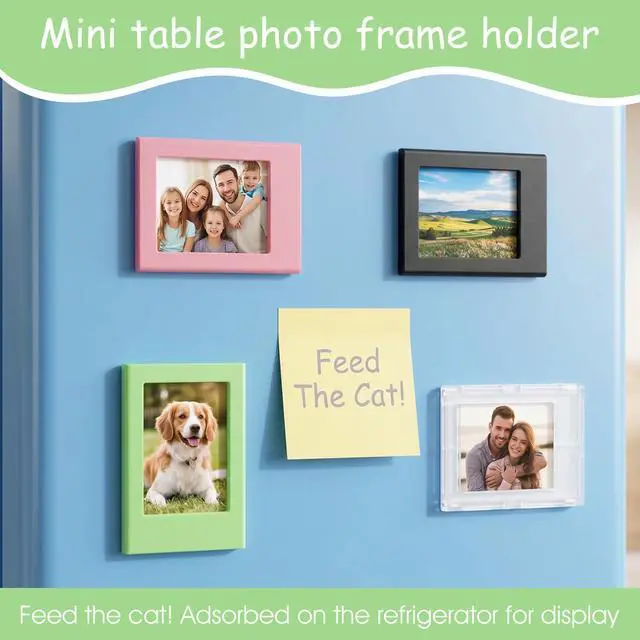 Alt view image 4 of 7 - 2x3 Picture Frame, 4 Pcs Picture Frames for Desk Display with Stand | Small Size Picture Frame Compatible with Polaroid Fujifilm Photos for TableTop and Wall Mounting, 4 Colors