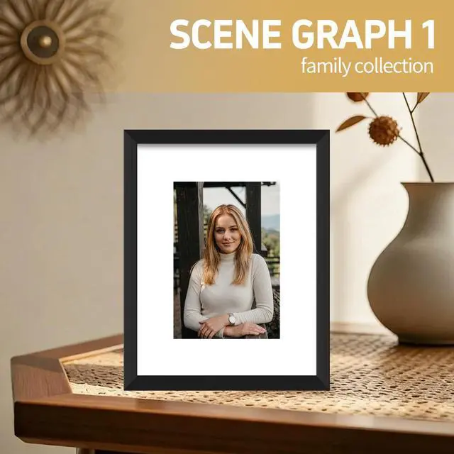 Alt view image 7 of 7 - 8x10 Black Picture Frame 1 Pack, Fits 5x7 Mat, Wall & Tabletop | Dual-size black wall frame works for 5x7 matted photos or 8x10 artwork, sturdy and easy to install for wall display use