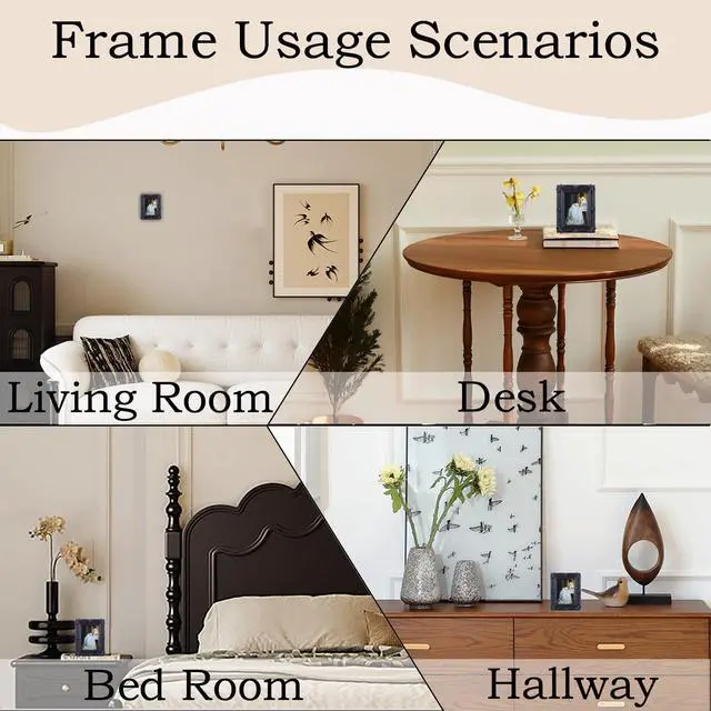 Alt view image 6 of 7 - Small Vintage Picture Frames 2.5x3.5 Ornate Black Antique Picture Frames with Glass Front for Wall Mount and Tabletop Victorian Gallery Wall Decor Vintage Home Decor,in Black