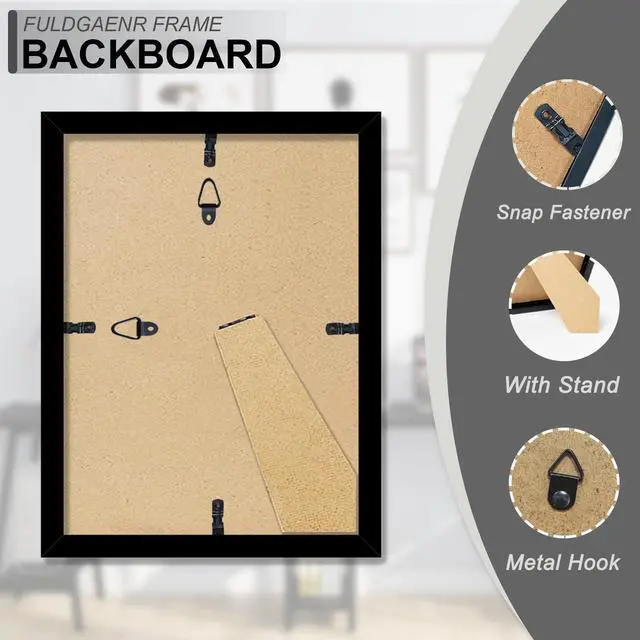 Alt view image 6 of 7 - 6x8 Picture Frame, Black Frames for 6 x 8 Inch Photo Poster | High Transparency Light Weight Frame Display Wall Mount Vertically and Horizontally (Black | 6"x8")