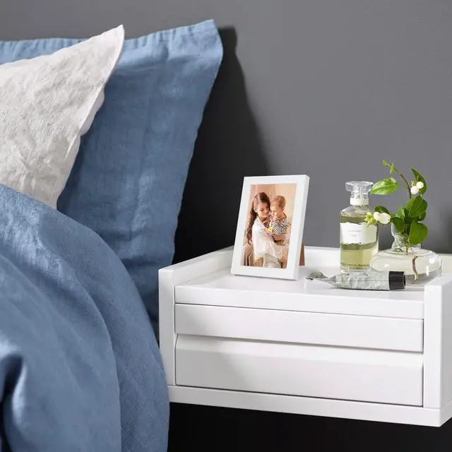 Alt view image 6 of 6 - 4x6 Picture Frame Set of 2, White Picture Frames, Wooden | Picture Frames with HD Plexiglass Display Picture 4x6, Horizontal and Vertical for Wall and Tabletop