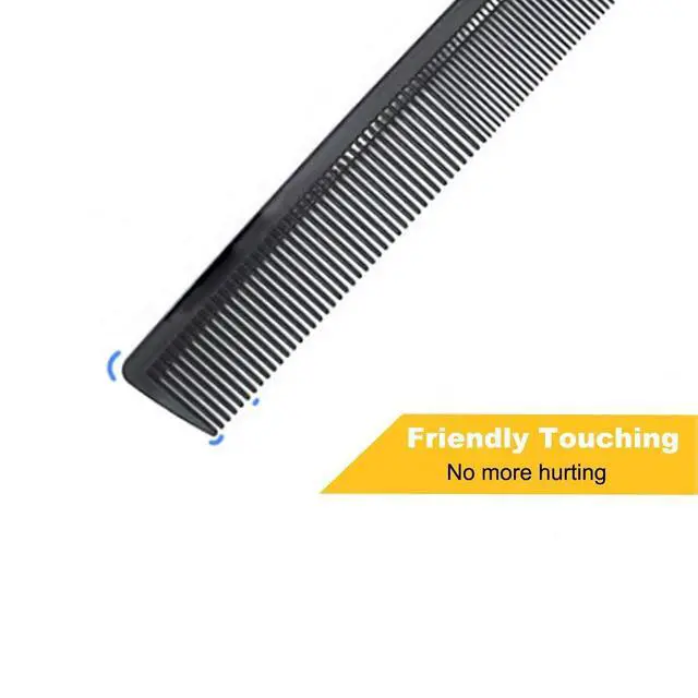 Alt view image 3 of 7 - Carbon Fiber Cutting Comb 2 Pack 8.3 inch | Fine and Wide Tooth Design, Anti-Static & Heat Resistant, Professional for All Hair Types, Durable and Lightweight
