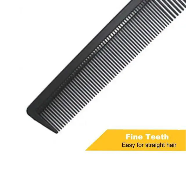 Alt view image 4 of 7 - Carbon Fiber Cutting Comb 2 Pack 8.3 inch | Fine and Wide Tooth Design, Anti-Static & Heat Resistant, Professional for All Hair Types, Durable and Lightweight