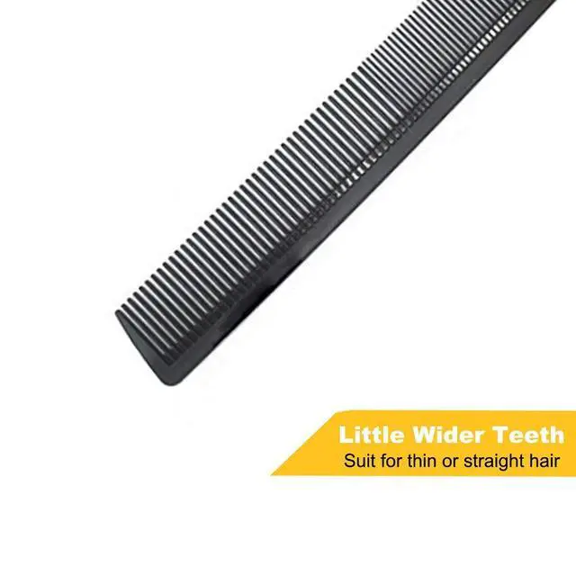 Alt view image 6 of 7 - Carbon Fiber Cutting Comb 2 Pack 8.3 inch | Fine and Wide Tooth Design, Anti-Static & Heat Resistant, Professional for All Hair Types, Durable and Lightweight