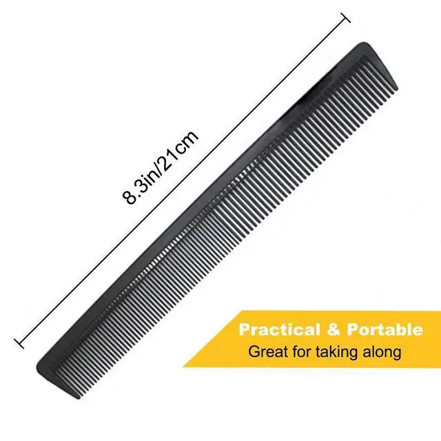 Alt view image 5 of 7 - Carbon Fiber Cutting Comb 2 Pack 8.3 inch | Fine and Wide Tooth Design, Anti-Static & Heat Resistant, Professional for All Hair Types, Durable and Lightweight
