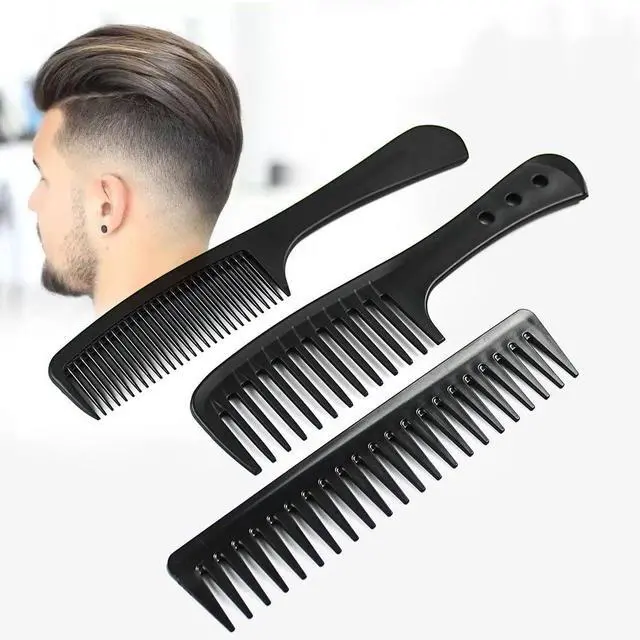 Alt view image 2 of 5 - 3 PCS Carbon Fiber Anti Static Comb, Heat Resistant Comb-Fine and Wide Tooth Hair Combs for Men and Women, Professional for Hair Stylist
