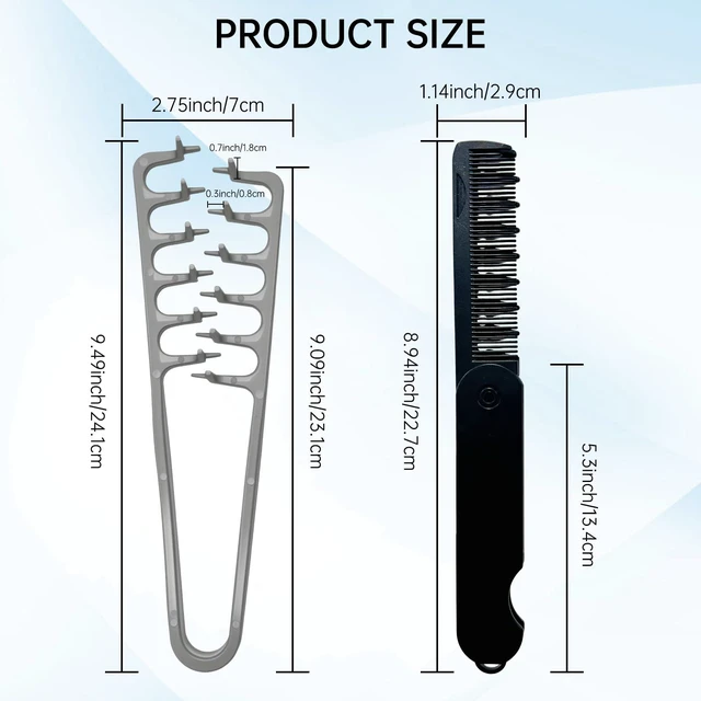 Alt view image 4 of 7 - (1 Set)New Upgraded Volumizing Texture Comb Men,Textured Fringe Comb-Unisex | Hair Texturizing Comb for Men, Travel Folding Design, Wide Fine-Toothed Dual-Purpose Set, Abs Plastic With Textured Grip