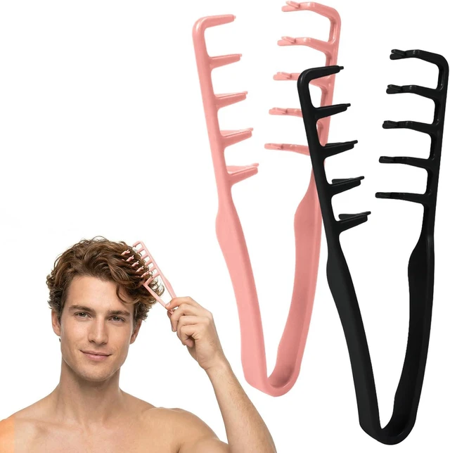 Main image of 2 Pack Texture Comb Volumizing Fluffy Hair Styling Comb Wide Tooth Tool | Root Lift Volume Boost | Smooth Detangling | Comfortable Textured Grip | Lightweight Everyday Styling